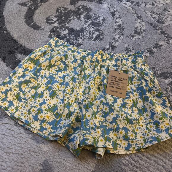 Toad & Co Sunkissed Pull On Shorts Women's Small Blue Glacier Daisy Field Print - Picture 3 of 10